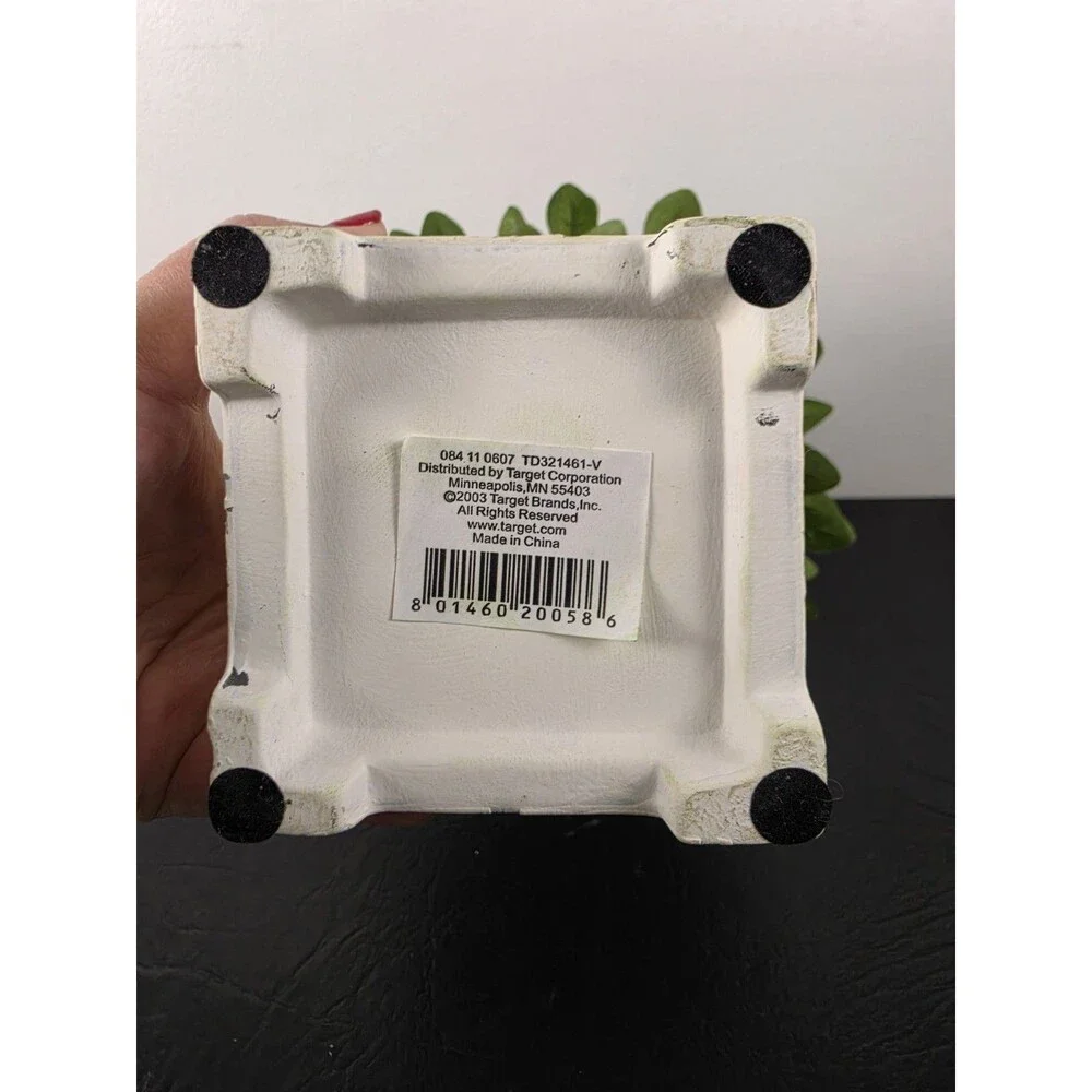 Vintage 2003 Target Faux Boxwood 2-Ball Double Topiary Tree White Ceramic...
